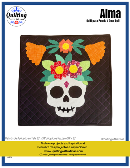 18"X18" Patrón de Quilt para Puerta Alma | Alma Door Quilt