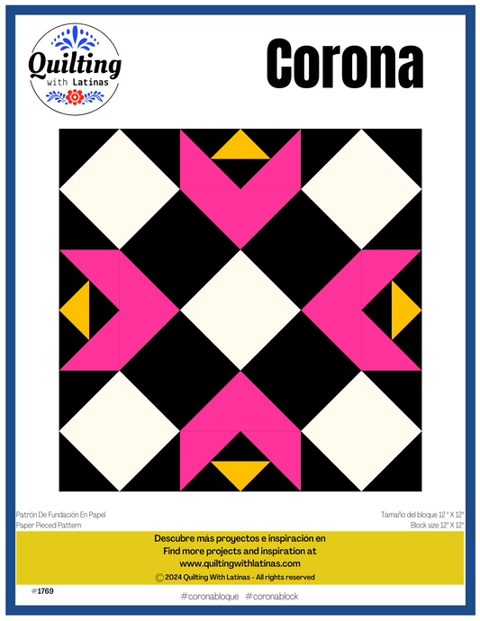 12"X12" Patrón de Bloque Corona / Corona Block Pattern